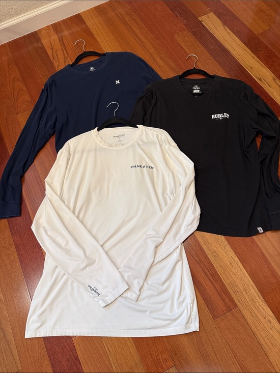 Hurley Other - 2 Hurley 1 Hang Ten Long Sleeve Shirts - White, Black, Navy (3-Pack)